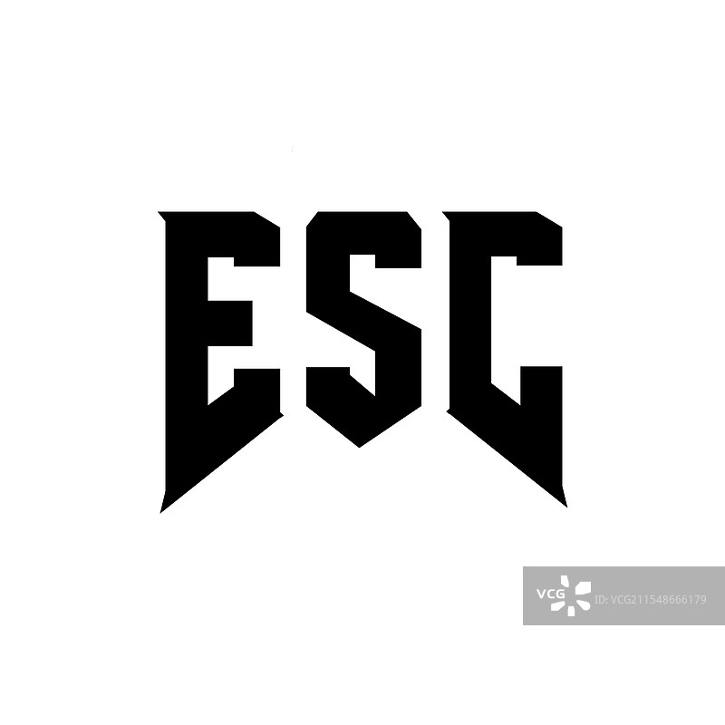 ESC科技公司的字母标志设计图片素材
