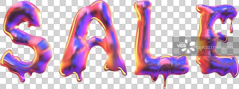 销售体积渐变流动字母图片素材