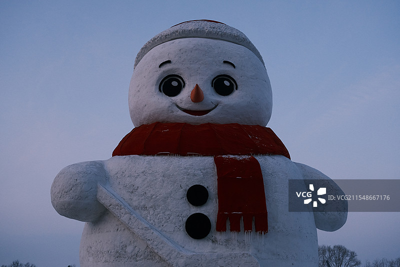 大庆兰德湖的大雪人图片素材