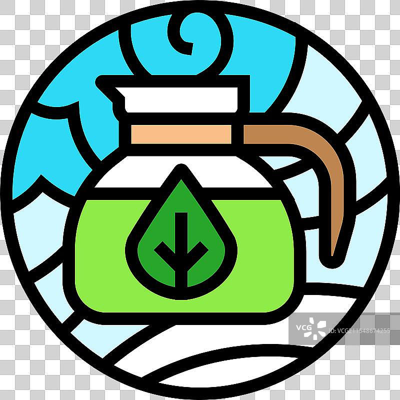 草药茶阿育吠陀彩色图标图片素材