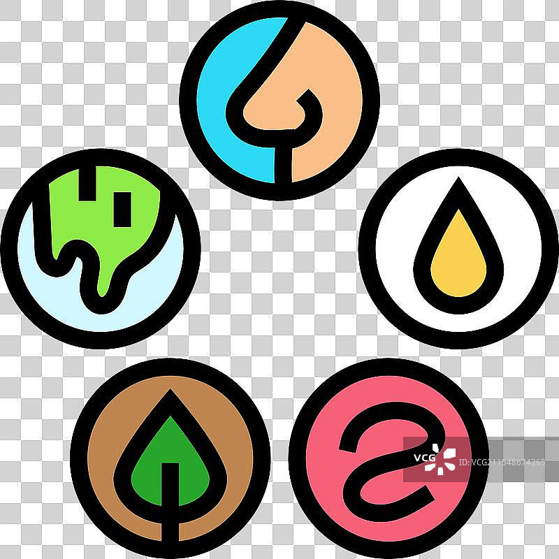 健康的阿育吠陀骰子彩色图标图片素材