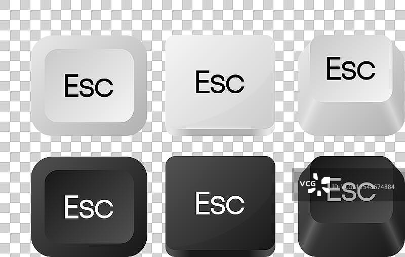 不同类型的ESC键盘按钮图标图片素材
