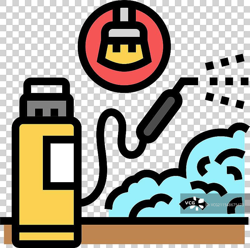 家庭维护中的霉菌清除彩色图标图片素材