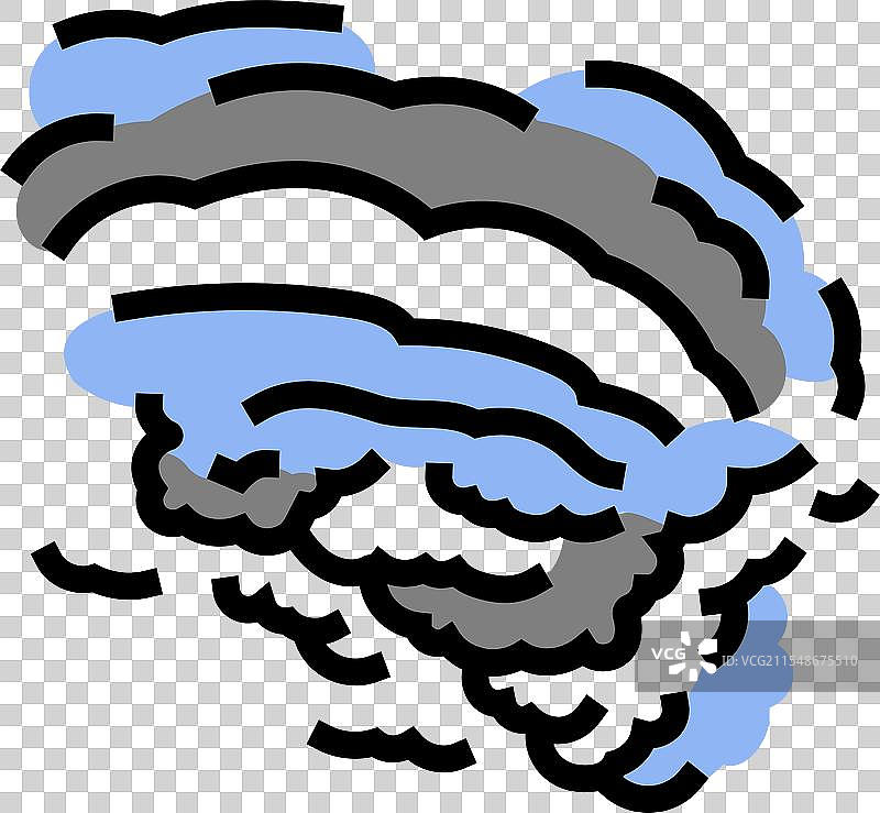 风暴云螺旋飓风灾难彩色图标图片素材