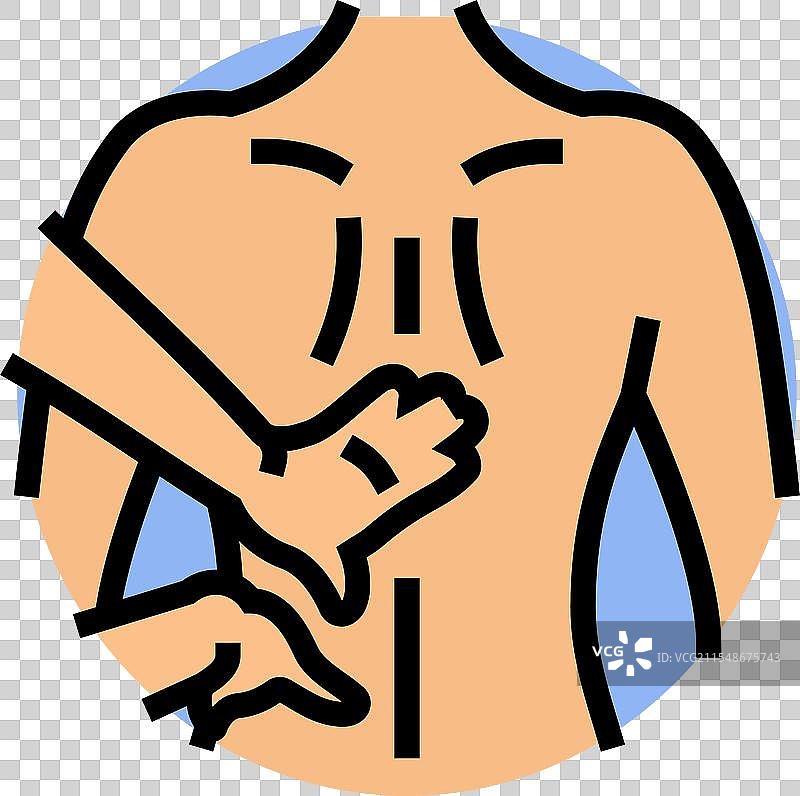 下背部按摩疗法彩色图标图片素材