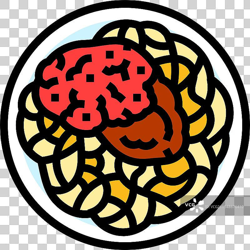 帕尔马干酪鸡肉菜肴彩色图标图片素材