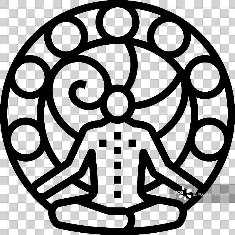 脉轮与阿育吠陀线条图标图片素材