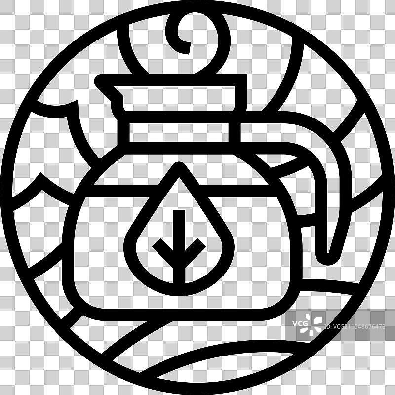 草药茶阿育吠陀线条图标图片素材