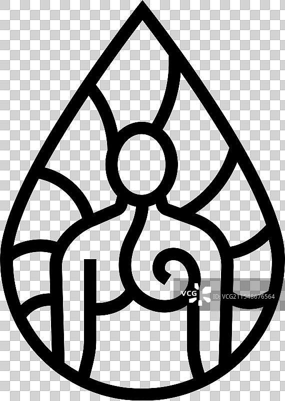 阿育吠陀的阿比扬加线条图标图片素材