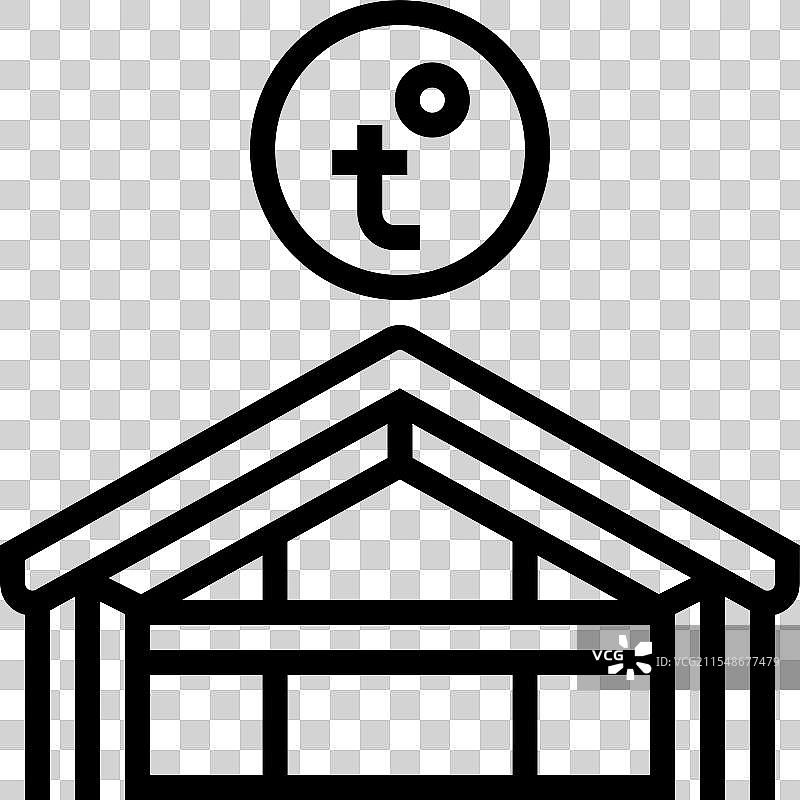 阁楼绝缘家居维护线条图标图片素材