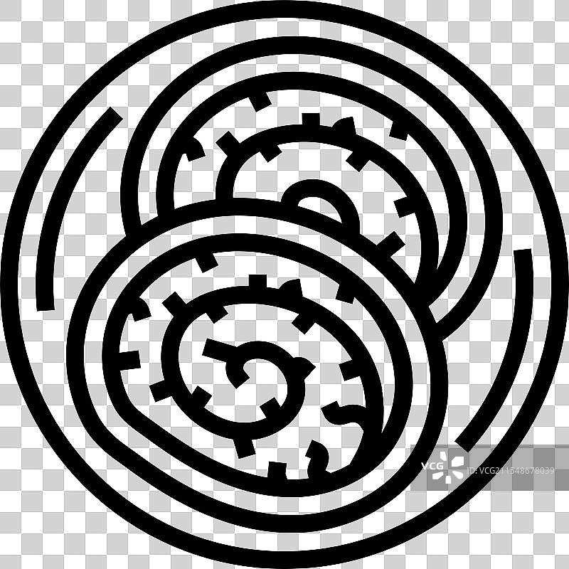 蓝带鸡肉食品线条图标图片素材