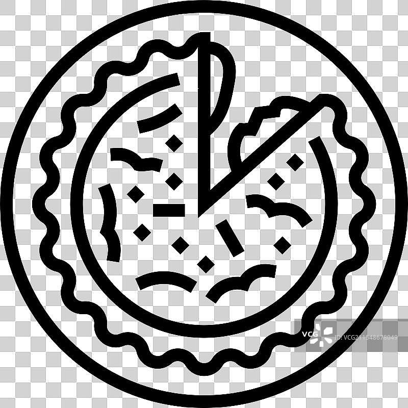 鸡肉锅饼食品线条图标图片素材