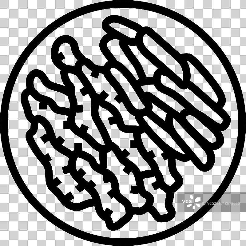 鸡肉法吉塔食品线条图标图片素材