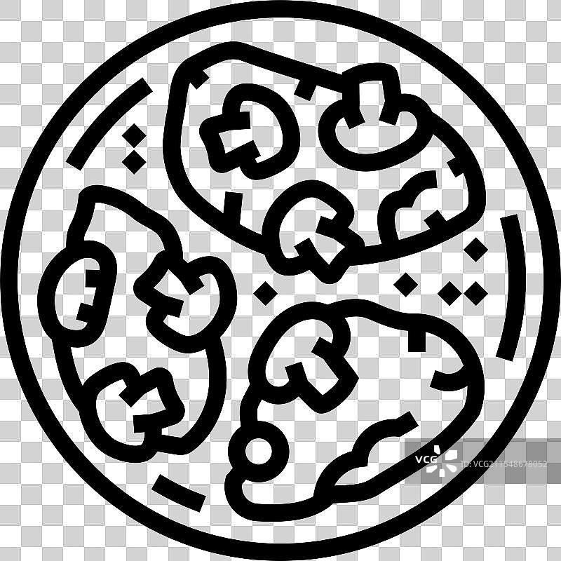 马萨拉鸡肉食品线条图标图片素材