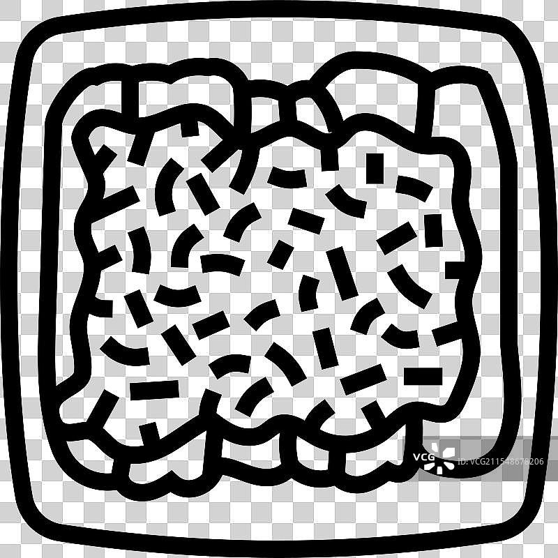 鸡肉墨西哥卷饼菜肴线条图标图片素材