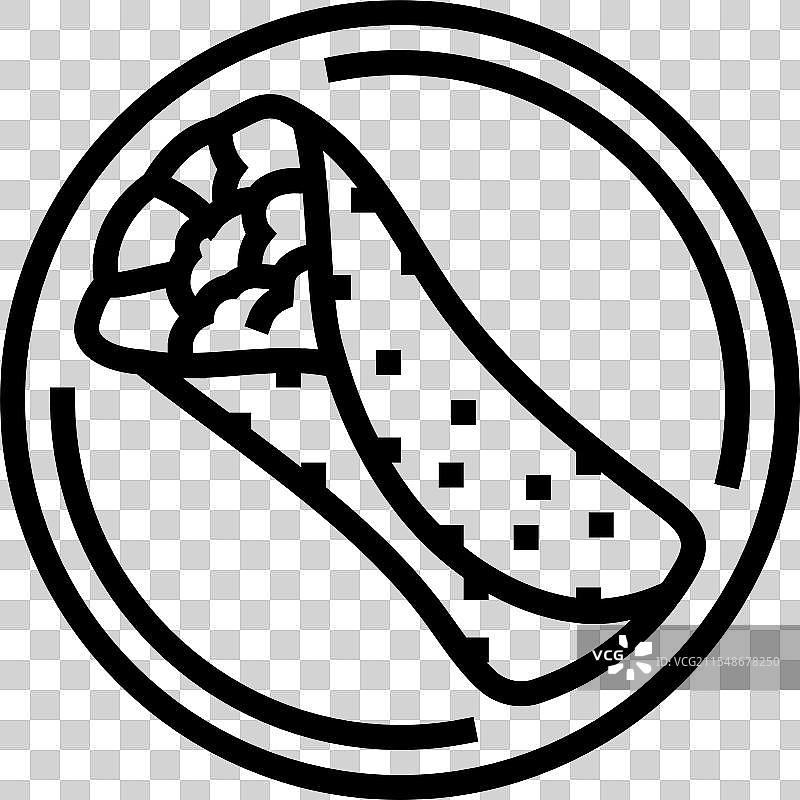 沙威玛鸡肉菜肴线条图标图片素材