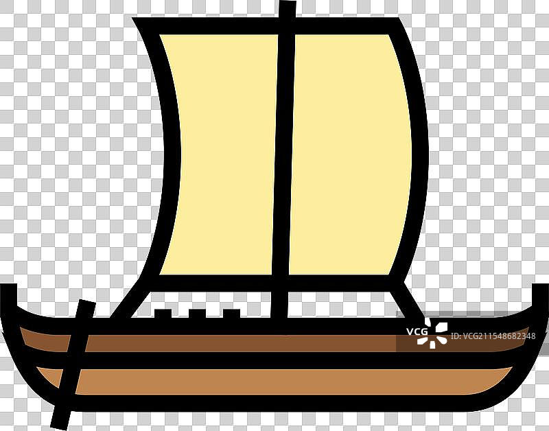 古代船只的颜色图标图片素材