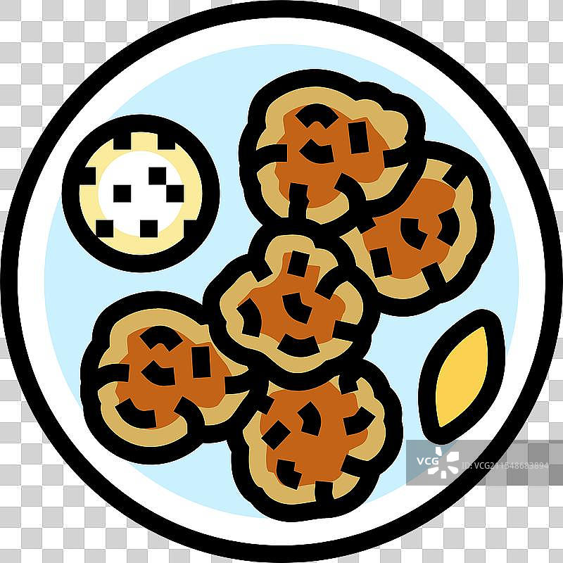 鱼形蛋糕彩色图标图片素材