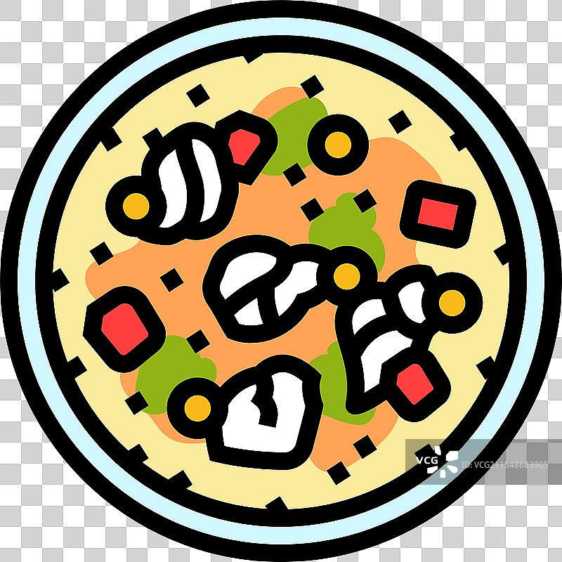 杂烩汤鱼类彩色图标图片素材