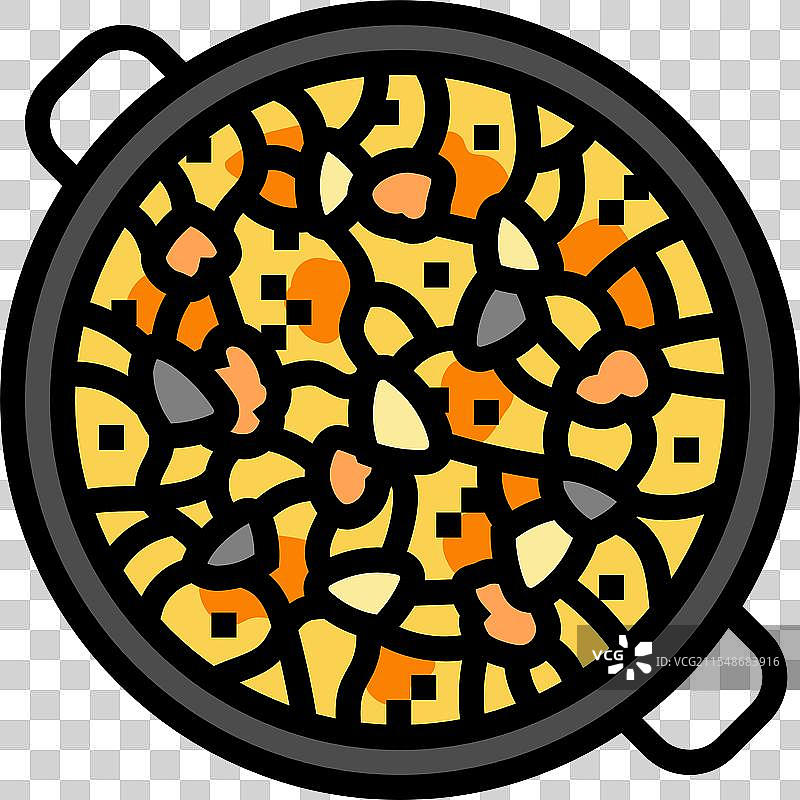 海鲜饭鱼类彩色图标图片素材