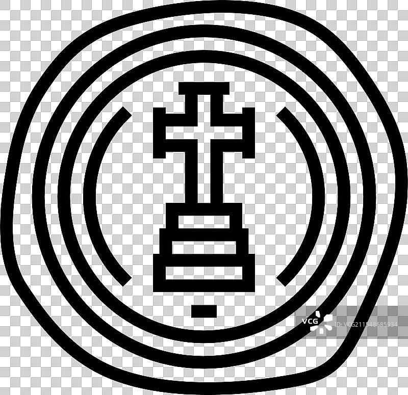 拜占庭金币线条图标图片素材