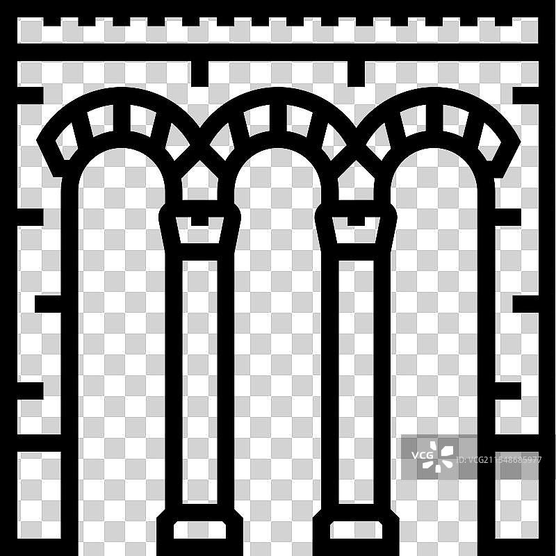 拜占庭拱门线条图标图片素材