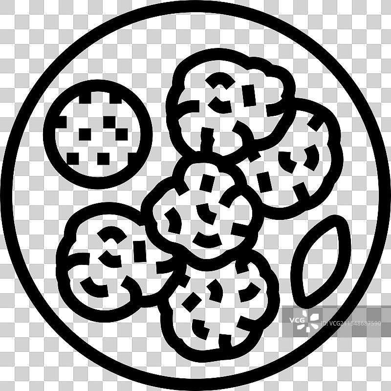 蛋糕 鱼 线条图标图片素材