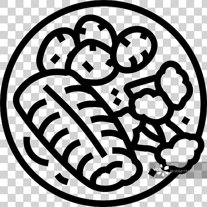 水煮鱼线条图标图片素材