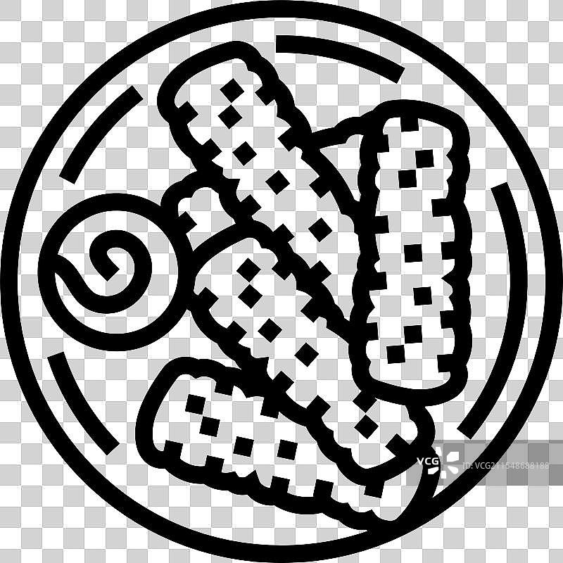 手指 鱼 线条图标图片素材