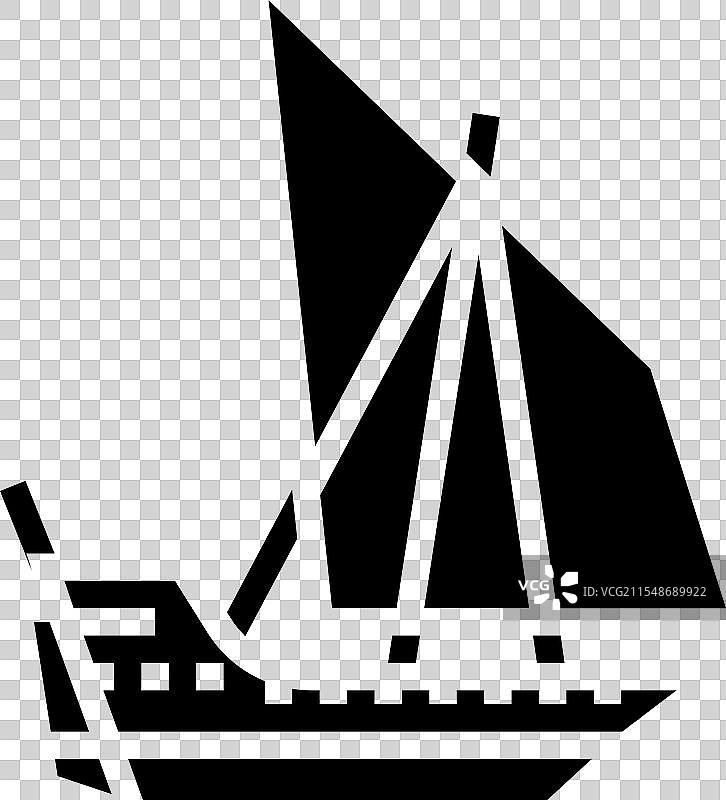 古代帆船图标图片素材