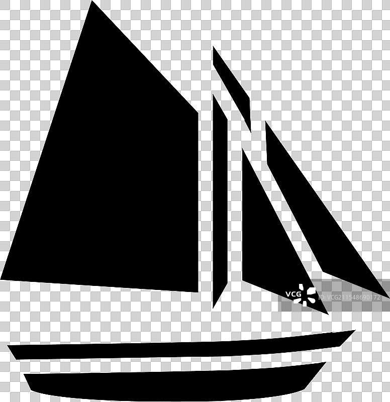 古老船只的帆船图标图片素材