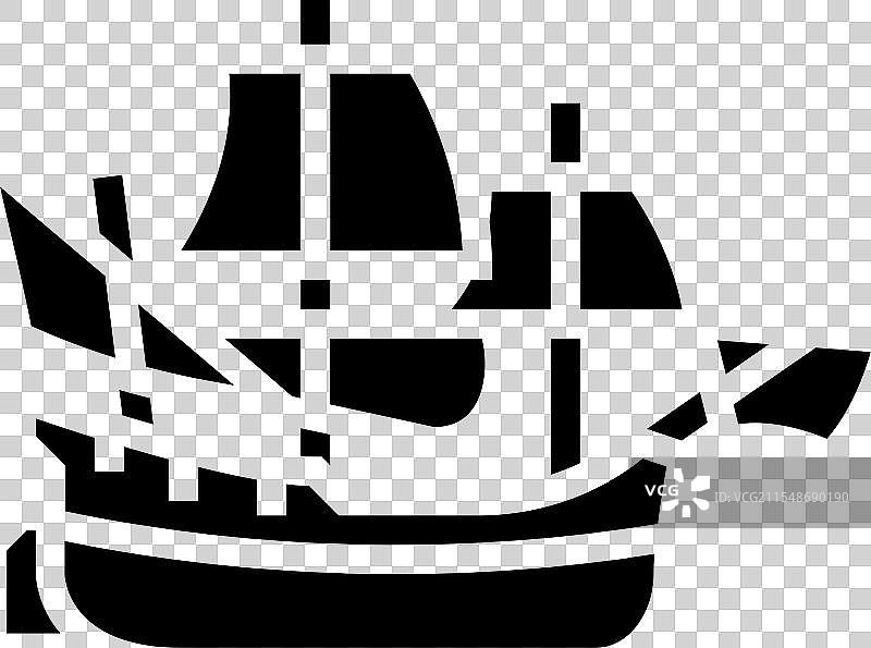 古代船只的弗吕特图标图片素材