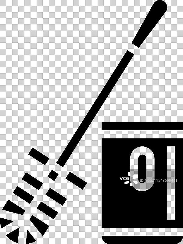 马桶刷和漂白剂图标图片素材