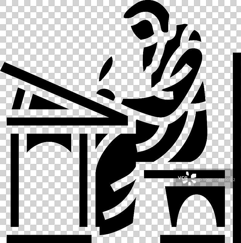 修道士抄写员拜占庭字母图标图片素材