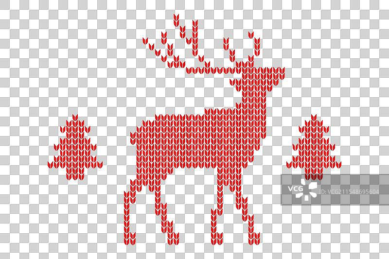 新年毛织红鹿图片素材