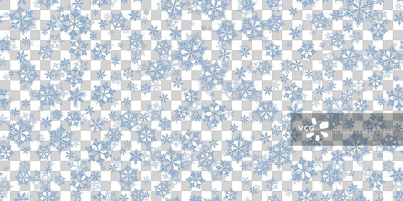 冬季无缝图案，蓝色雪花装饰图片素材