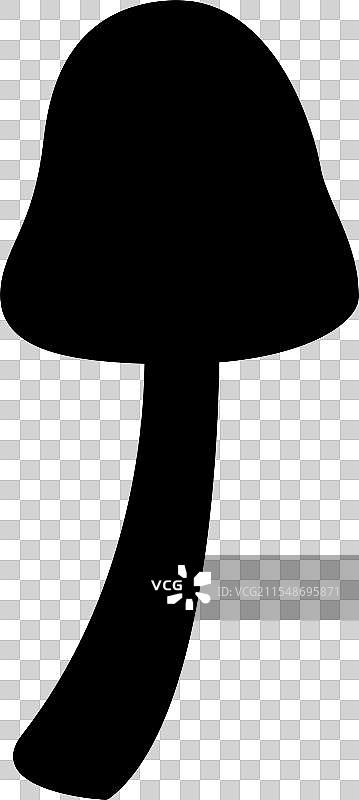 有毒蘑菇的秋季森林剪影图片素材