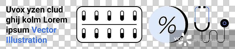 带有药丸和百分比符号的医疗设备图片素材
