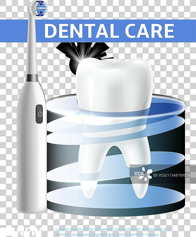 牙齿护理电动牙刷和洁白的牙齿图片素材
