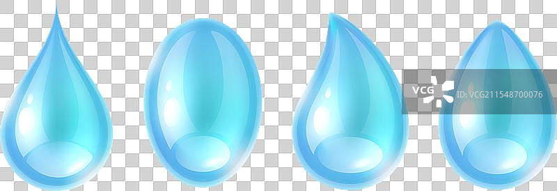 水滴 蓝色 水滴 不同形状图片素材