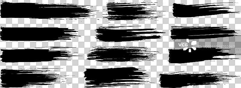 黑色墨水的油漆刷纹理笔触图片素材