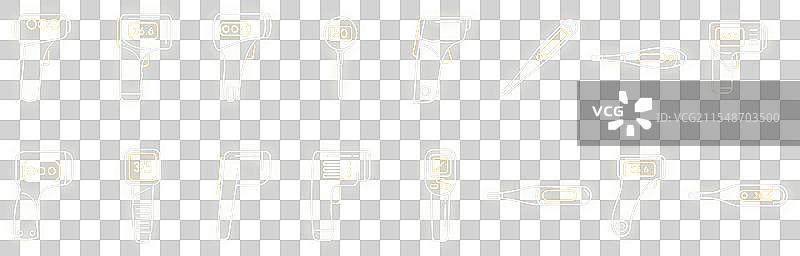 数字温度计图标集霓虹灯风格图片素材