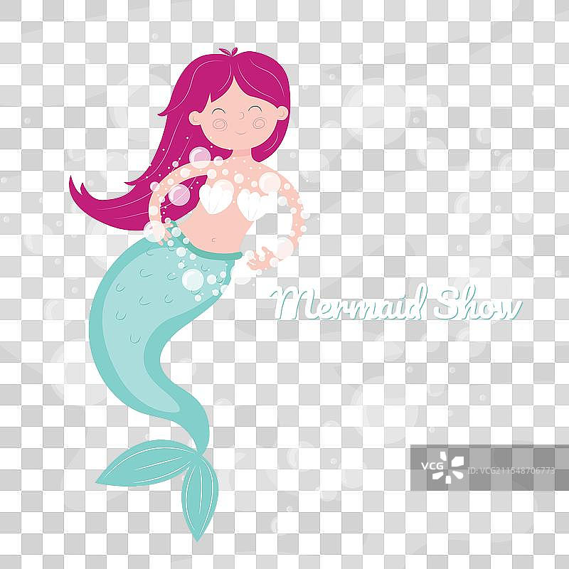 水族馆美人鱼表演的邀请函图片素材