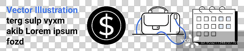 商务工具、美元符号、笔记本电脑包图片素材