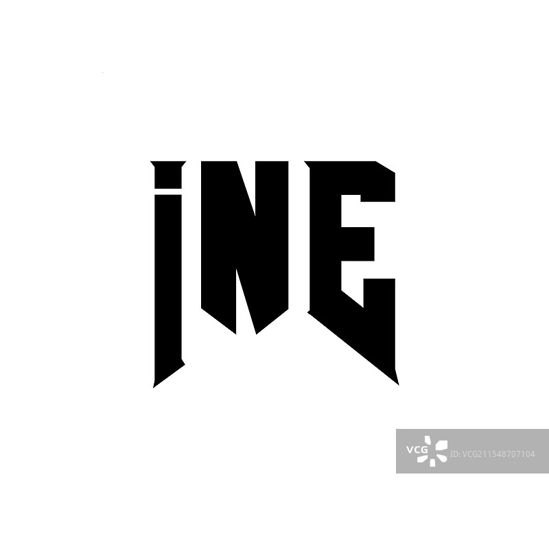 科技公司INE的字母标志设计图片素材