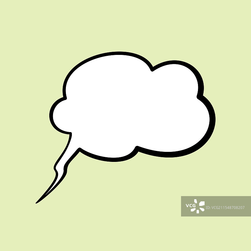 云朵形状的对话气泡，带有长长的尾巴图片素材
