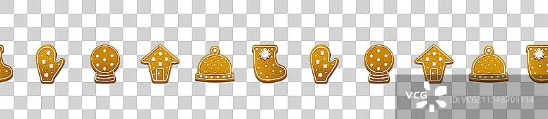 姜饼的横向无缝装饰图片素材