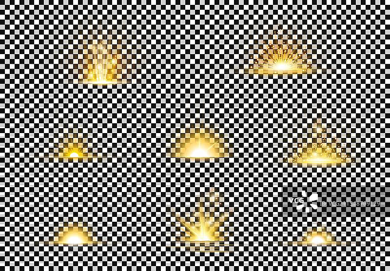 逼真的爆炸和闪光魔法效果图片素材