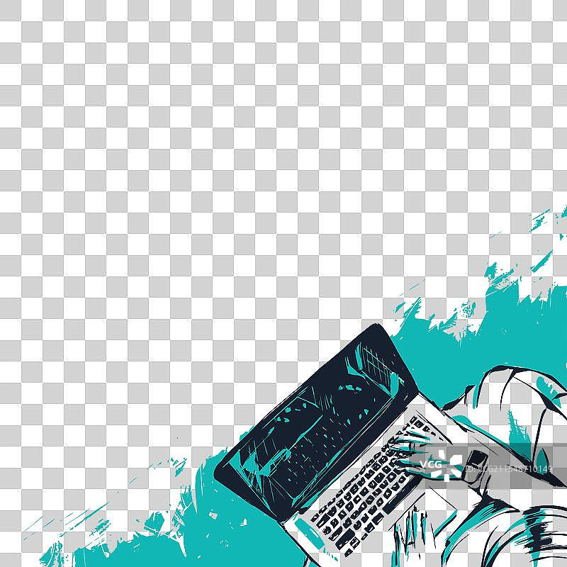 现代远程工作风格的人正在使用图片素材