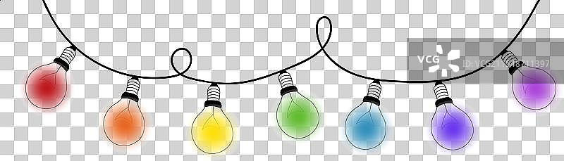 彩虹灯泡空白海报图片素材